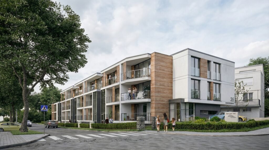 Budynek wielorodzinny wiosna