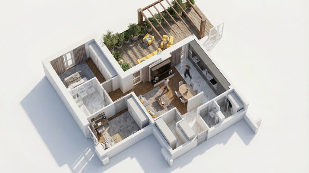 Wnętrze lokalu mieszkalnego wielorodzinnego