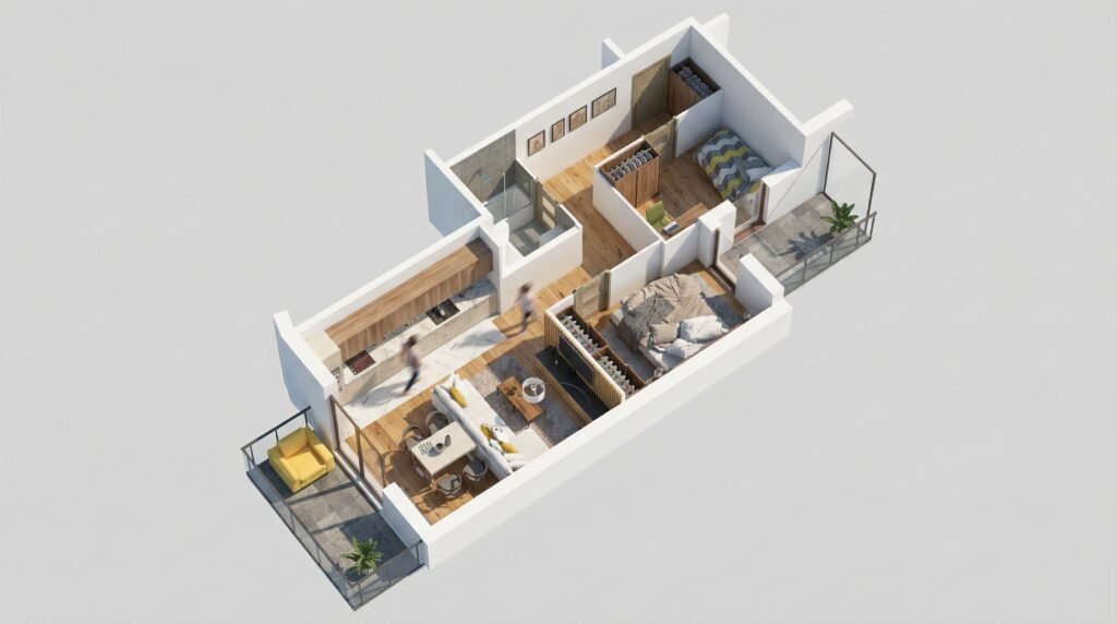 Wnetrze lokalu wielorodzinnego mieszkania